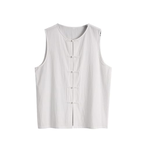 Gilet sans manches homme coton et lin style chinois tanga ample