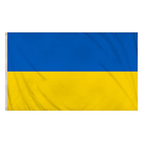 Henbrandt Large Ukraine Flag 5FT x 3FT Blue and Yellow Ukraine Flag with Eyelets