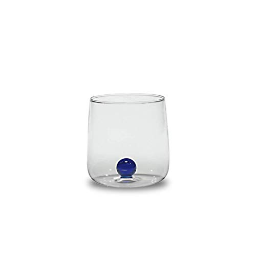 Zafferano Bilia Set 6 tumblers Transparent with 6 colorful little Balls inside