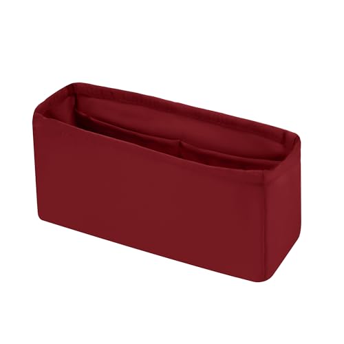 XYJG Bolsa organizadora sedosa para guardar a forma da bolsa Chanel Classic Flap CF mini quadrada 17/20/pequena/média/jumbo/maxi, bolsa de mão de luxo leve e resistente (CF Jumbo 30, vermelho vinho)