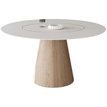Restaurant Table Dinner Table Nordic Solid Wood Round Dining Table, Simple Home Dining Table, Solid Wood Color Round Table With Built-in Turntable Rustic Farmhouse Dining Table  Size S120*75cm