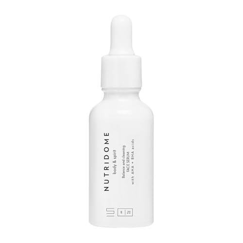 Nutridome Body & Spirit AHA + BHA - Exfoliante facial 30% - 30 ml - Elimina las células muertas de la piel, reduce los poros, regula el sebo, estimula la regeneración, calma, hidrata aloe pantenol