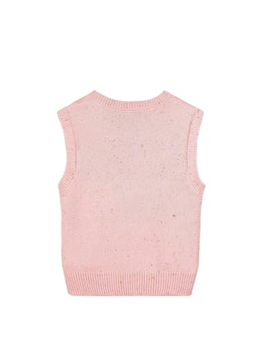 Image of Floerns Toddler Girl's Heart Print Sleeveless Sweater Vest Crew Neck Cute Knitted Pullovers