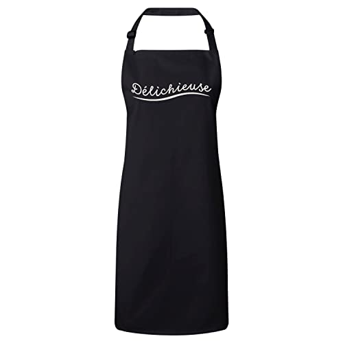 Tablier cuisine humour Délichieuse premium avec liens ajustables anti-taches