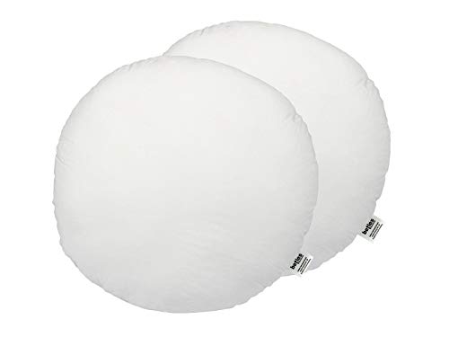 beties - PublikFree -, Kopfkissen 2er Set rund ca. Ø50 cm, Kissenfüllung Allergiker-Kissen Allergikergeeignet Schlafkissen Weich Polyester-Faserbällchen, Bezug 100% Baumwolle