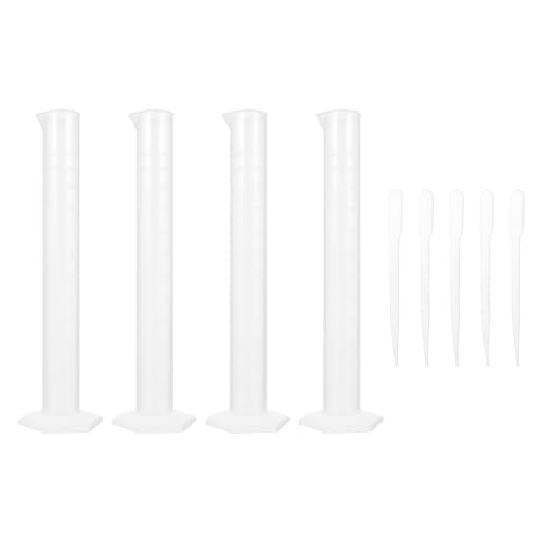 Cilindros graduados de plástico de 100 ml VALICLUD con goteros de 3 ml para medir líquidos