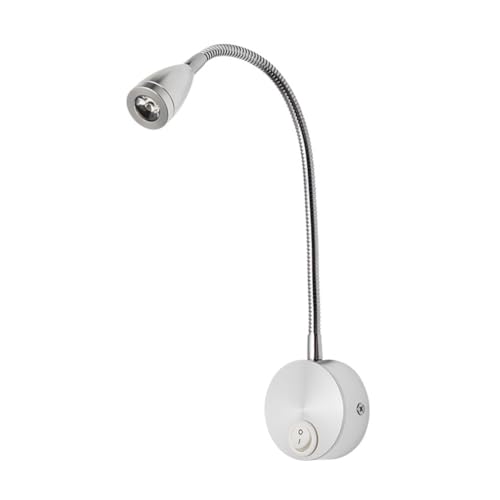 DIYEAH 10 Stk. Lampe de Lecture Murale LED | Liseuse Murale Chambre avec Col de Cygne | Lampe Chevet Flexible 3W Argent pour Lit