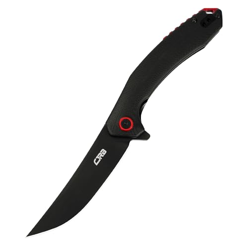 CJRB Gobi Klappmesser mit 8.9 cm AR-RPM9-Stahlklinge & G10-Griff, Taschenmesser mit Gürtelclip für Camping Überleben, Schwarz (J1906)