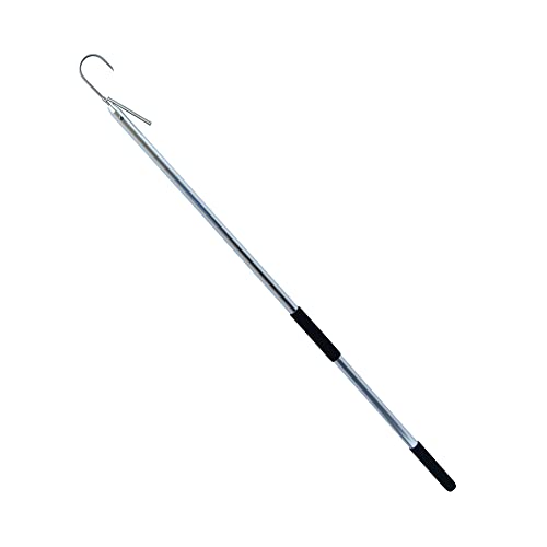 American Fishing Wire Gaff, 2 in / 5.0 cm, Stainless Steel Hook, 4 ft / 1.2 m Aluminum Shaft with Foam Grip