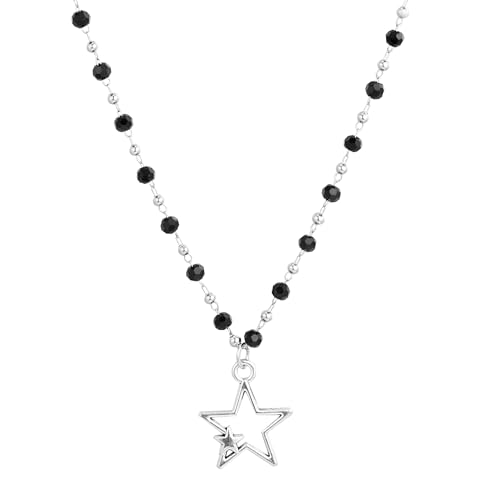 Collier pentagramme Y2K pour femme : le bijou gothique perles qui ne noircit pas