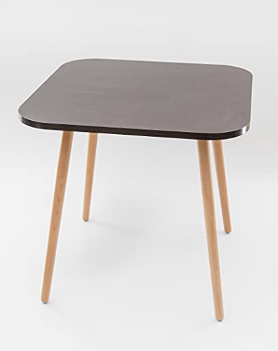 DECOMIL - Mesa auxiliar cuadrada moderna, mesa auxiliar para lugares pequeños, sala de estar, oficina, balcón, mesa auxiliar industrial para café, portátil - marrón Cover
