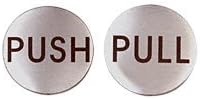 CRL Brushed Stainless 2" Round Push/Pull Set - Etched Stainless Steel