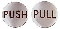 Garniture Push/Pull ronde en acier inoxydable brossé pour passage fluide