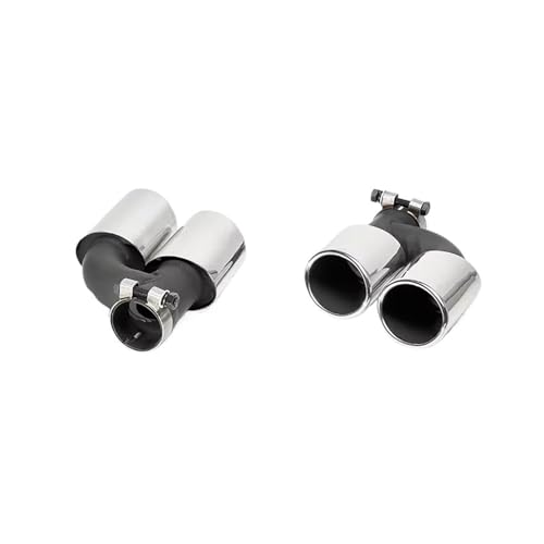 Tuyau d'échappement universel 60 mm argent contre la rouille du silencieux arrière