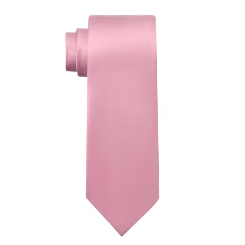 Image of KOOELLE Men's Ties Solid Pure Color Plain Neckties Formal Black Ties For Men