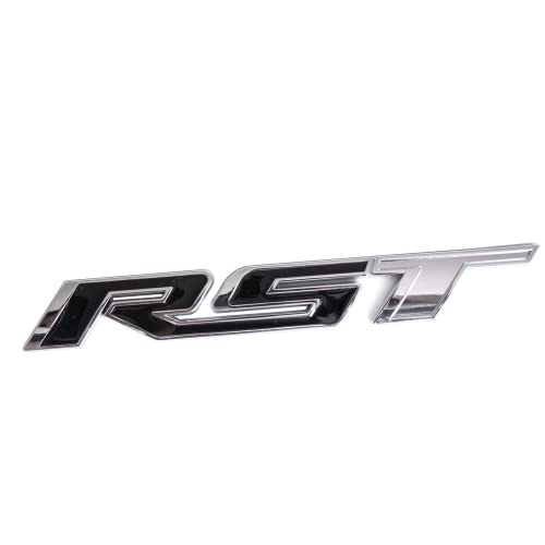 Image of 1Pc RST Tailgate Emblem Letter Badge Inserts Sticker Replacement for 2019 2020 2021 Silverado 1500 Tahoe Yukon SUV 4x4 (Chrome Black)