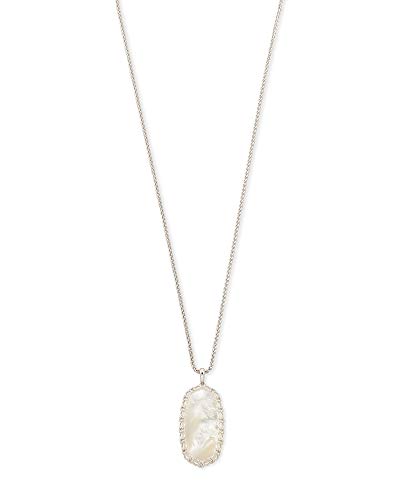 Kendra Scott Macrame Reid Long Pendant Necklace For Women, Fashion Jewelry, Rhodium-Plated, Ivory Mother Of Pearl #TOP9