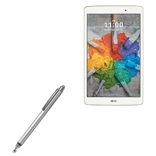 BoxWave Stylus Pen Compatible with LG G Pad X 8.0 - DualTip Capacitive Stylus, Fiber Tip Disc Tip Capacitive Stylus Pen - Metallic Silver