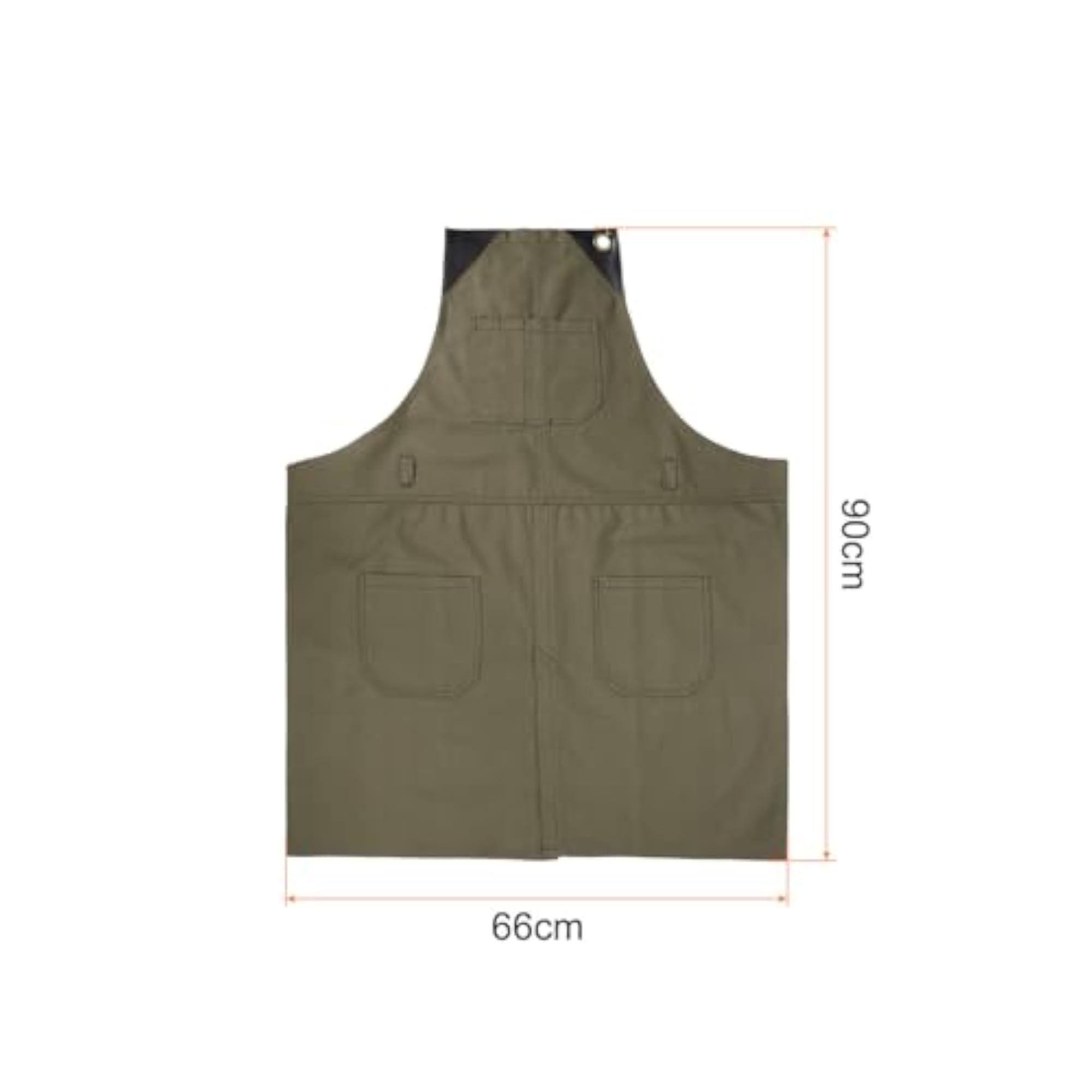 No-Tie Twill Apron with Leather Reinforcement, Adjustable Chef Apron