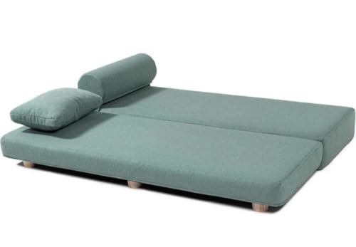 Image of SOUL CRAFT Modern Modular Daybed /Fold-Out Sleeper, Beige, Velvet Fabric, Converts to 2 Single Beds or 1 Queen Bed, with Mattress 203 cm x 74 cm(6.66 ft x 2.43 ft) Green