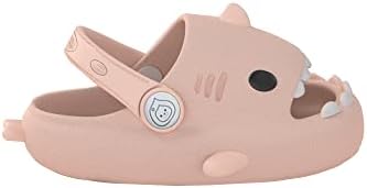 HUAZUMEI Cute Cartoon Shark Sandals,Toddler Little Kids Slides Sandals, Kid Summer Slip On Slides Sandals,Beach Pool Anti-Slip Water Shoes,Indoor Outdoor Lightweight Slippers Sandals Pink18
