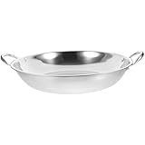 Abaodam Sartén de Acero Inoxidable 26 CM Anti-Escaldaduras Doble Asa para Cocina al Aire Libre Olla Pequeña Coreana para Ramen y Hot Pot Utensilio de Campamento Resistente y Seguro