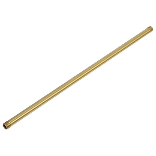 iplusmile Polished Brass Nipple Pipe for Lamp DIY Lighting Project Supplies M10 300mm Straight Lamp Fixture Rod Threaded Brass Connector