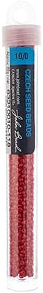 John Bead Czech Glass Seed Beads 10/0 (22g) Terra Intensive Red for DIY Jewelry Making Beads
