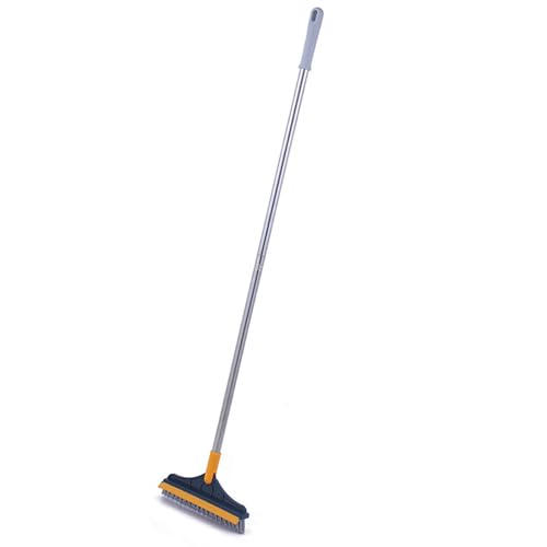 Spazzola Per Fughe Pavimento Con Manico Lungo, Spazzolone Pavimenti Setole Dure Con Raschietto Laterale, Spazzola Per Pulizia Fessure A Formas Di V Regolabile Girevole A 120° Per Pareti, Bagno, Cucina