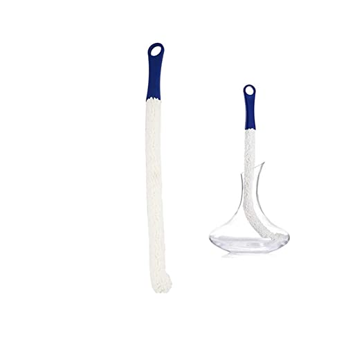 Wine Cleaning Brush Flexible Long Bottle Brush Cleaner for Wine Decanters Goblets Champagne Cups Glasses Multi-Function Household Cleaning Tools (Dark Blue)