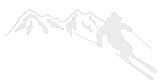 Mountain Skier Vinyl Decal - 11 Inches - for Walls, Windows, Doors, Vehicles - Outdoor-Grade 2.5mm Thick Vinyl - White