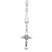 Handmade St. Agatha Catholic Rosary with Pink Beads and Optional Charm, Patron Saint of Breast Cancer Patients