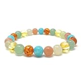 Soulcafe Prosperity & Abundance Crystal Bead Bracelet – Stretch Gemstone Bracelet for Success & Positive Energy