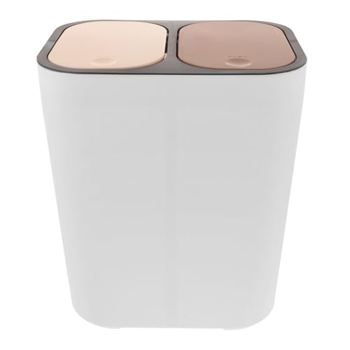 Caneca de basura plástica con doble compartimento y tapa