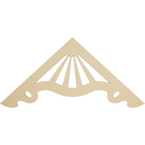 36"W x 16 1/2"H x 1 1/2"P (11/12) Pitch Marshall Signature Urethane Gable Pediment, Primed Tan