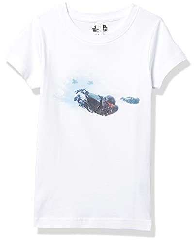 T-shirt Star Wars Mandalorian blanc pour fille taille L à col rond