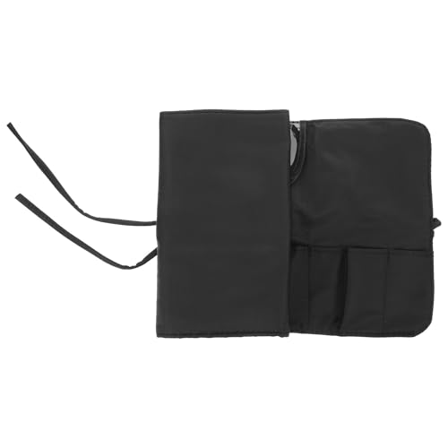 NUOBESTY Estuche Plegable Negro para Brochas de Maquillaje Ruedas Bolsa Portátil para Brochas Maquillaje Profesional Organizador de Viaje Compacto y Ligero Bolsa Enrollable para