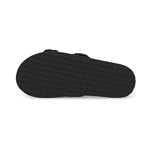 PUMA PUMA Fluff Remix BX Slipper Womens Slipper 7 BM US Blackwhite