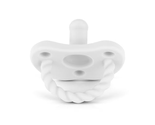 Image of Sweetie Silicone Pacifiers for Newborn Pacifier Soother Baby Pacifier Soft Silicone Certified BPA Free Set of 2 (White)