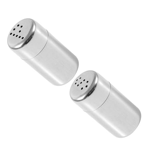 PRETYZOOM 2Pcs Mini Seasoning Compact Stainless Steel Containers for Kitchen and Travel All Purpose Spice Bottles with Tightly Sealed Lid for Freshness