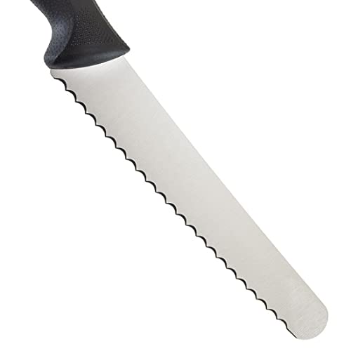 Mercer Culinary M23208 Millennia Black Handle, 8-Inch Wavy Edge Wide, Bread Knife