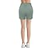 Girls Linen Shorts Athletic Summer Plain Shorts Kids Baggy Drawstring Breathable Casual Comfort Basic (Green, 4-5 T)