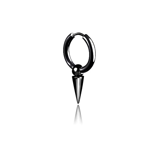 Boucles d'oreilles clip sans perçage pyramide noire acier titane anti-douleur