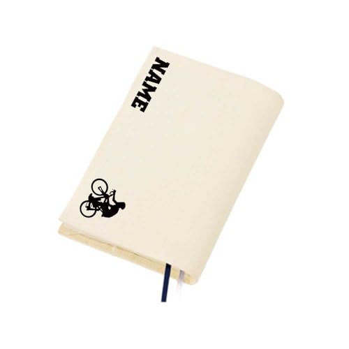 ブックカバー 名入れ サイクリング シルエット&名入れ 綿 キャンバス 文庫本用 A6判 競輪 自転車 トライアスロン クロスバイク オンロード オフロード