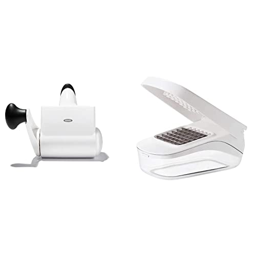 Oxo Good Grips Rotary Grater & Good Grips Vegetable And Onion Chopper With Easy Pour Opening White #TOP12