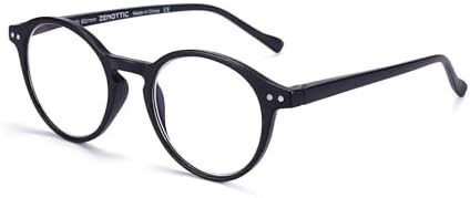 ZENOTTIC Blaue Licht Blockieren Brille, Anti Schwindlig Glasses Damen und Herren Leicht Rundrahmen Retro Brillen0.0 1.0 1.5 2.0 2.5 3.0