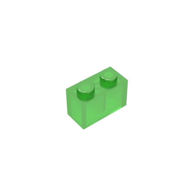 3004 Basic Bricks Brick 1x2 50 Pieces GDS-532 Compatible with Lego Building Blocks Color:Trans Green โ image 1