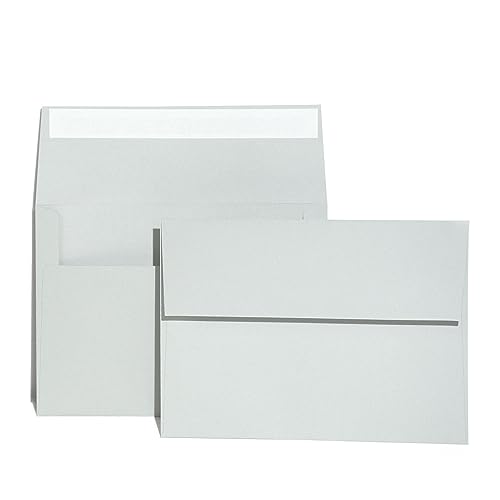 A7 Gray Invitation 5x7 Envelopes - Self Seal, Square Flap,Perfect for 5x7 Cards, Weddings, Birthday, invitations, Graduation, Baby Shower, 5.25 x 7.25 Inches, 100 Pack, (Gray)