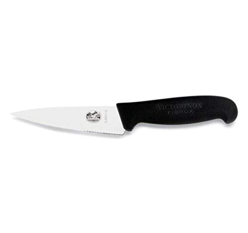 Victorinox Black Fibrox Pro Chef's-Serrated 5" Mini-Blade 1¼" width at handle, 5 inch #1