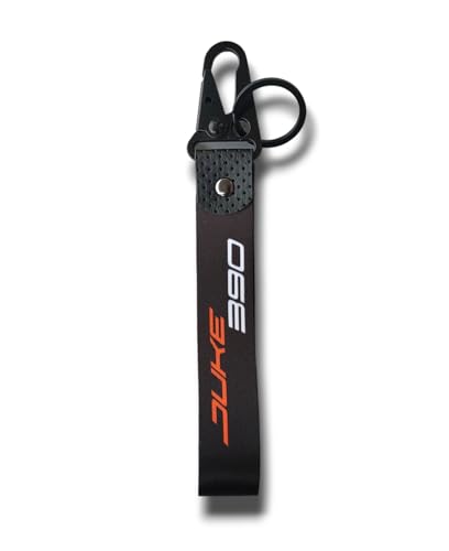 Image of Duke 390 keychain with 25mm black ring and black hook